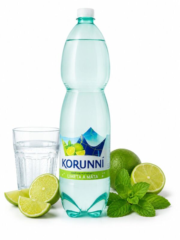 Korunní Jemně perlivá - Limetka a máta 1,5 l